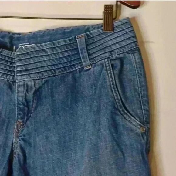 LOFT 100%Cotton Medium Indigo Flare Wide Leg Jeans - Picture 8 of 12